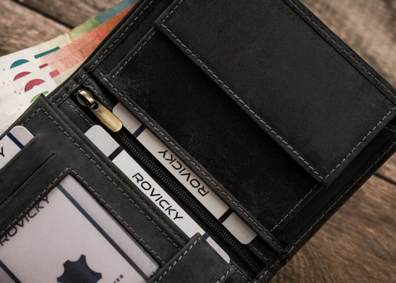 Duży skórzany portfel z indywidualnym wzorem