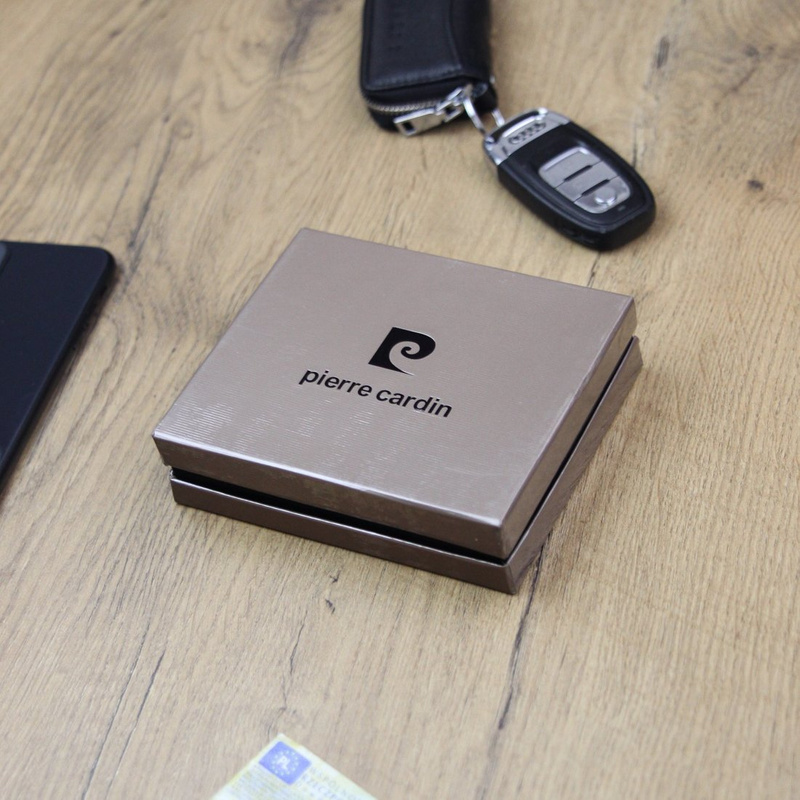 Męski duży portfel pleciony motyw Pierre Cardin