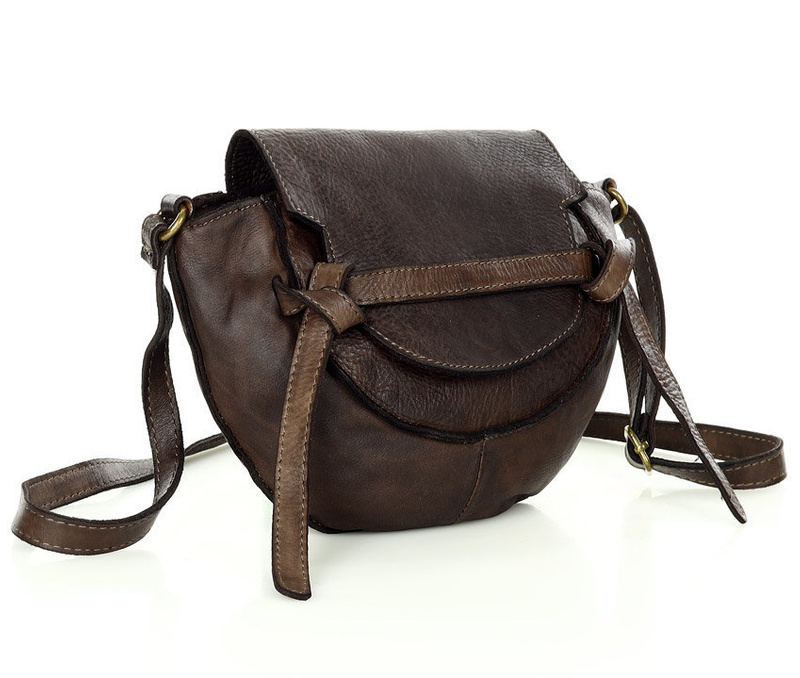 Marco Mazzini Torebka listonoszka skórzana saddle bag brąz caffe