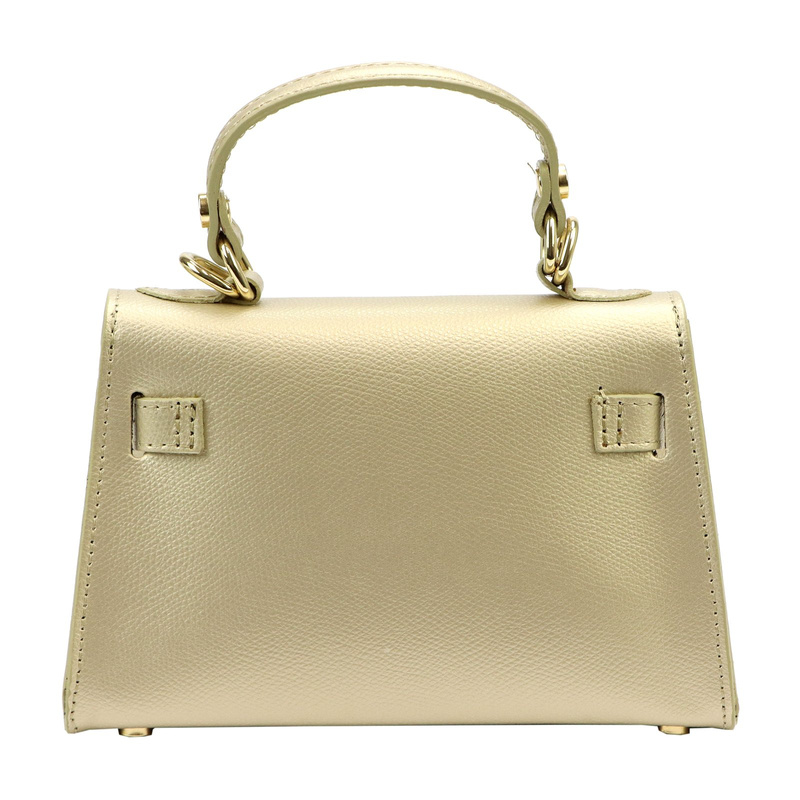 Mały damski kuferek listonoszka skórzana torebka do ręki z paskiem Luka