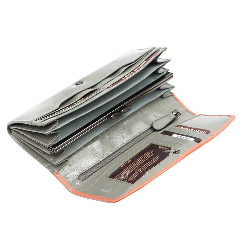 Mato Grosso podłużny damski portfel skóra naturalna portmonetka RFID