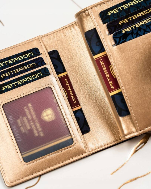 Zgrabny portfel damski ze skóry eko Peterson RFID
