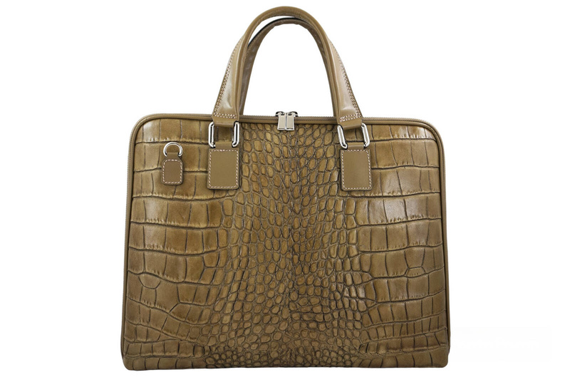 Torba na laptopa damska skórzana Barberinis - Beżowa ciemna