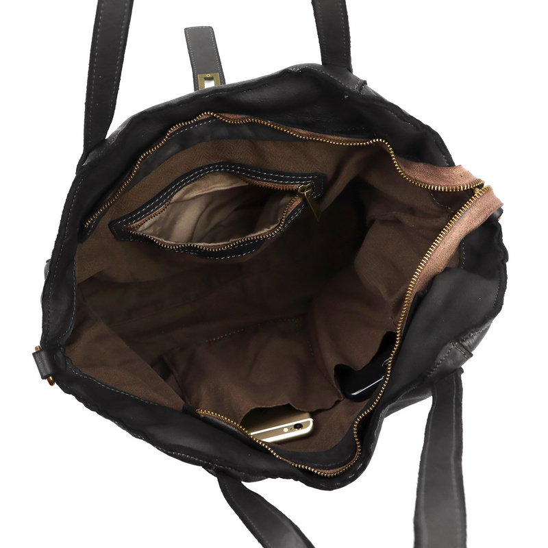 Stylowa praktyczna Duża damska shopperbag skórzana torebka na ramię VS