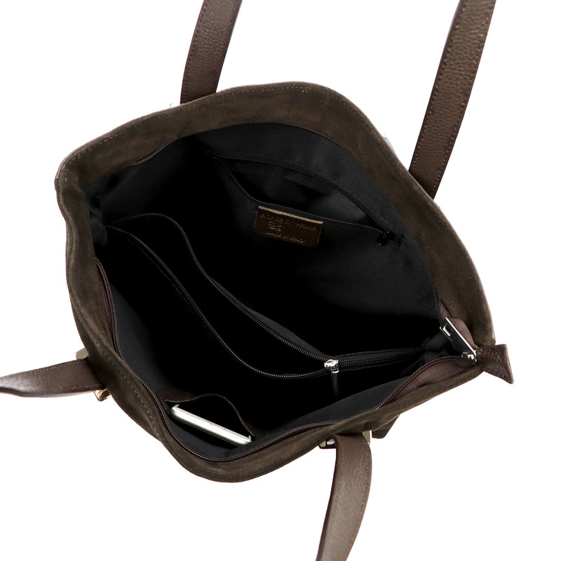 Vera Pelle skórzana damska shopperbag torebka na ramię z organizerem