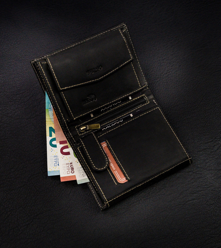 Wild męski rozbudowany portfel skóra naturalna pionowy duży