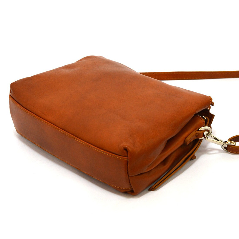 Skórzana mała damska listonoszka przez ramię