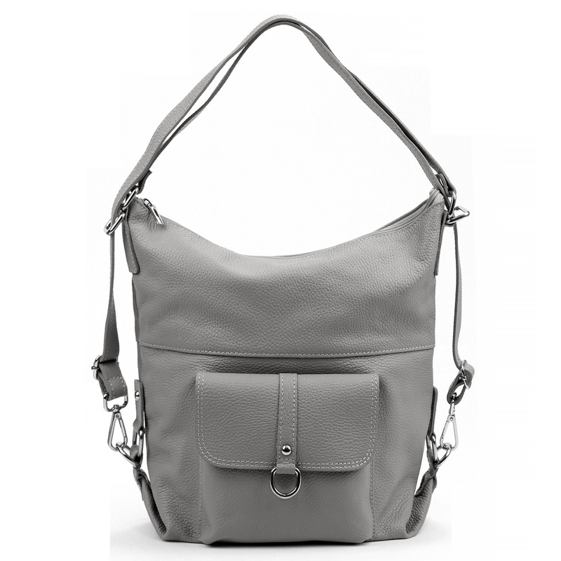 PATRIZIA Duża elegancka damska skórzana torebka na ramię z kieszeniami