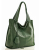 Modna torebka damska skórzany shopper bag - MARCO MAZZINI Portofino Max ciemny zielony