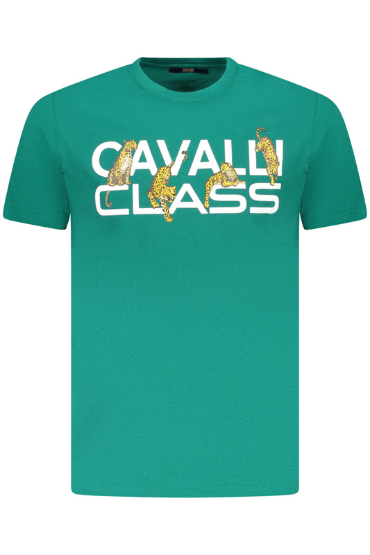 KOSZULKA CAVALLI CLASS Z KRÓTKIM RĘKAWEM MĘSKA ZIELONA