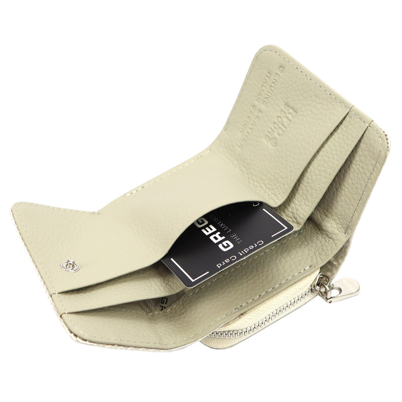 Gregorio damska lakierowana portmonetka skórzana mały portfel na zatrzask