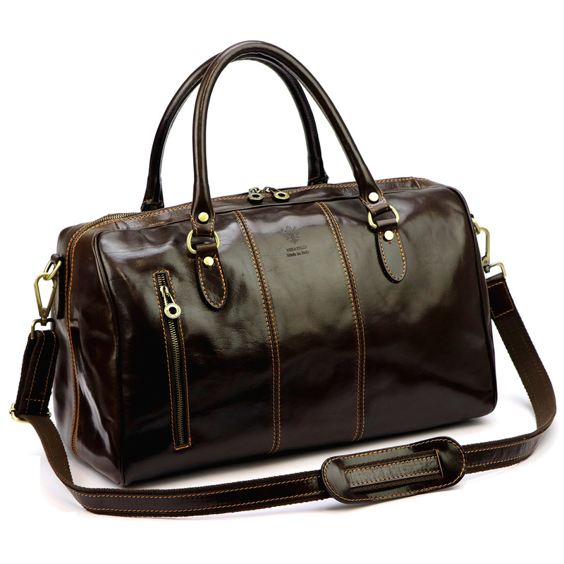 Gregorio podróżna torba skóra naturalna torba weekendowa duża z paskiem