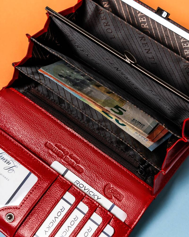 Damska podłużna portmonetka skórzana RFID Lorenti