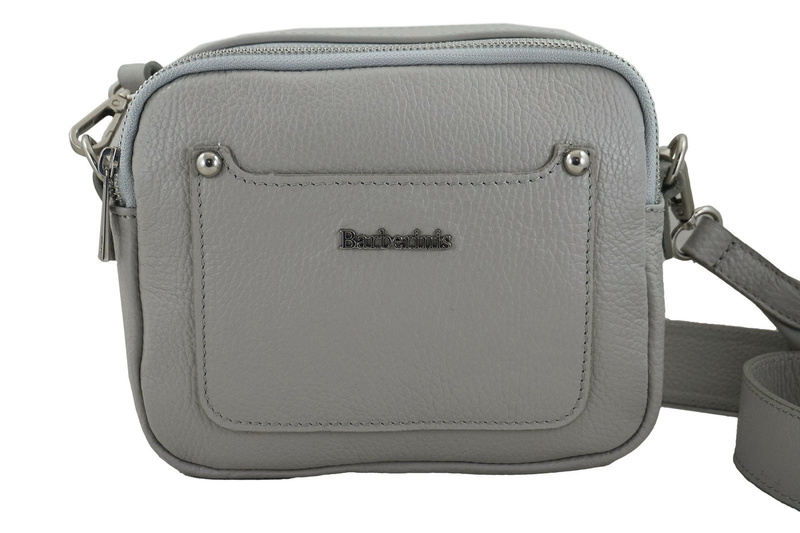 Listonoszka damska na szerokim pasku skórzana Szara jasna