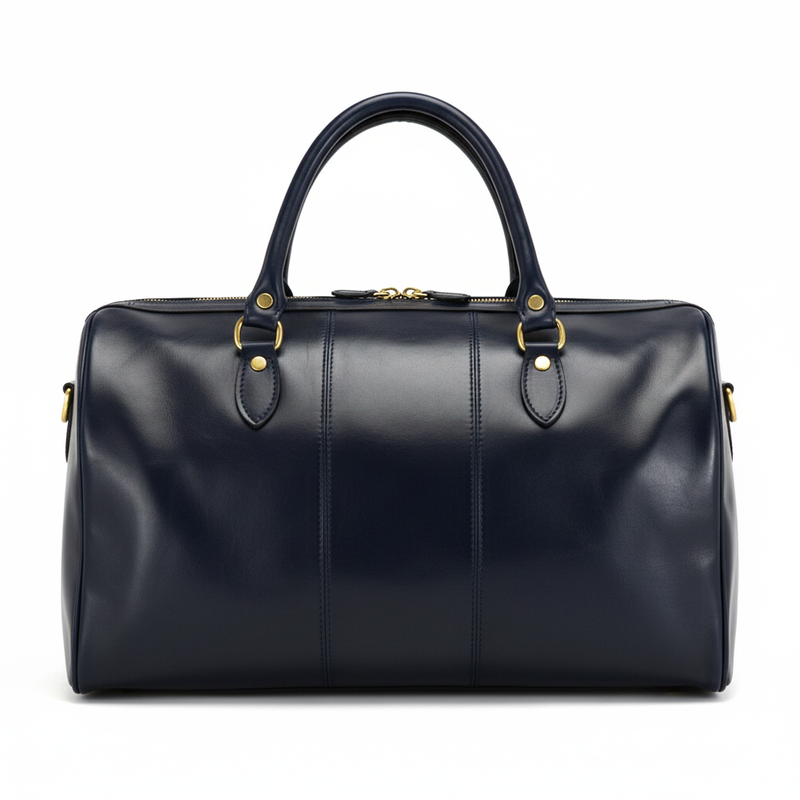 Pojemna i stylowa Skórzana duża torba podróżna weekendowa z paskiem