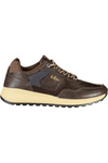 Brązowe sneakersy męskie LEE COOPER Lcm 628110 – niebieskie detale