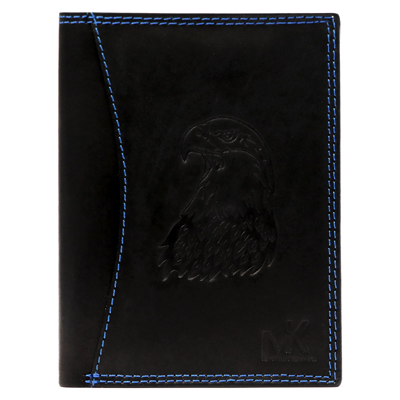 Money Kepper pionowy męski portfel skóra naturalna duży wzór orzeł