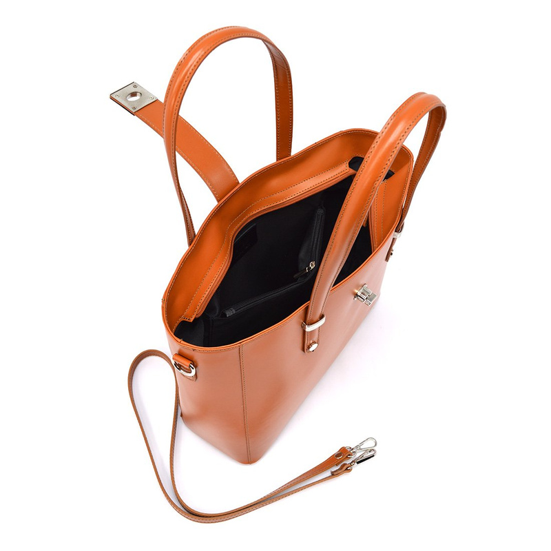 Duża damska shopperbag idealna do pracy skórzana