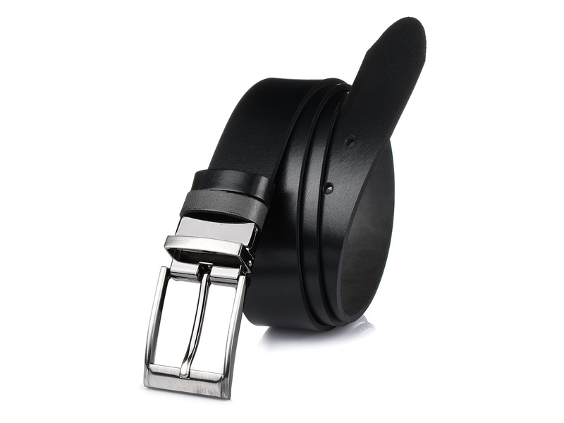 Beltimore pasek męski skórzany dwustronny czarno-szary W11 : Kolory - czarny, Rozmiar pasków - r.85-100 cm