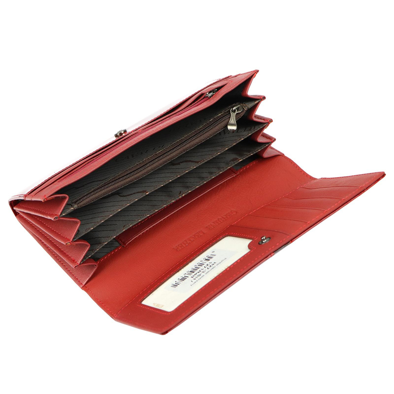 4U Cavaldi damski duży portfel skórzany lakierowany podłużna portmonetka