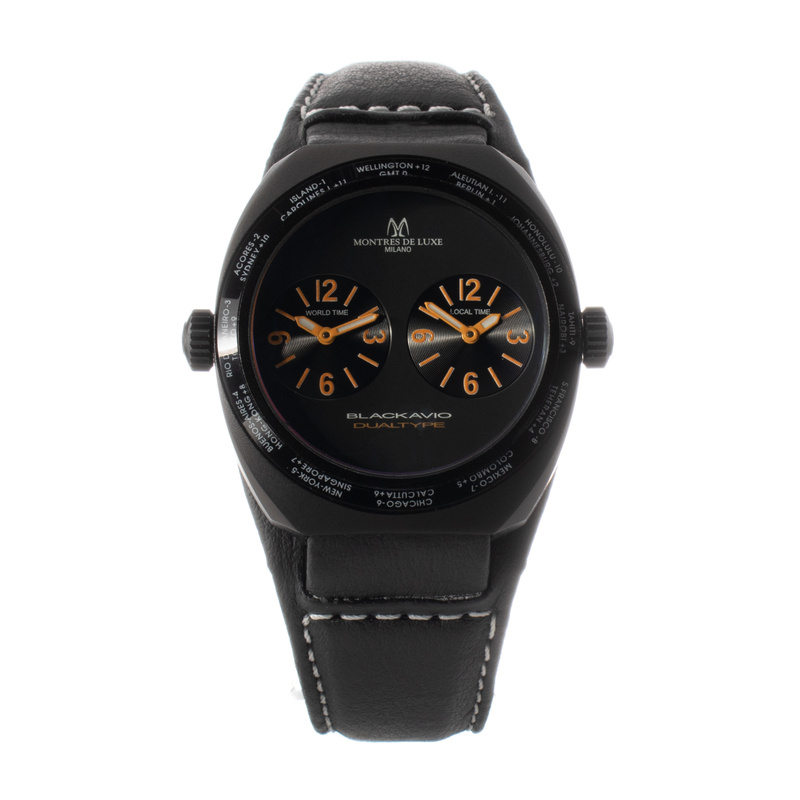 Zegarek MONTRES DE LUXE 09BK-3002. Kwarcowy, Kolor czarny. Unisex.