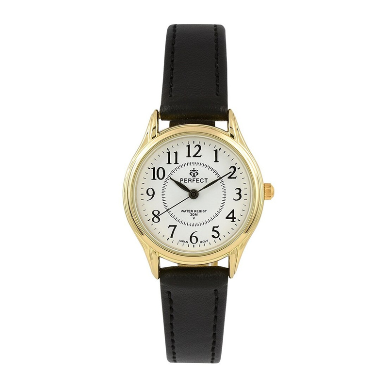CZARNO-ZŁOTY ZEGAREK PERFECT KLASYCZNY DAMSKI RETRO MIYOTA 273