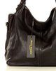Torba skórzana wysokogatunkowa na ramię styl miejski shoulder leather bag - MARCO MAZZINI czarna