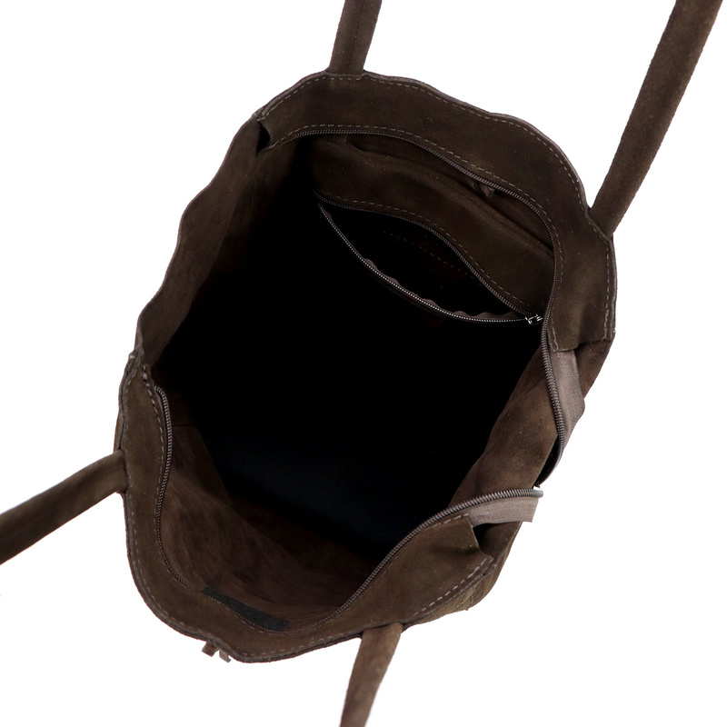 MiaMore Skórzana damska shopperbag duża torabka na ramię z kieszenią