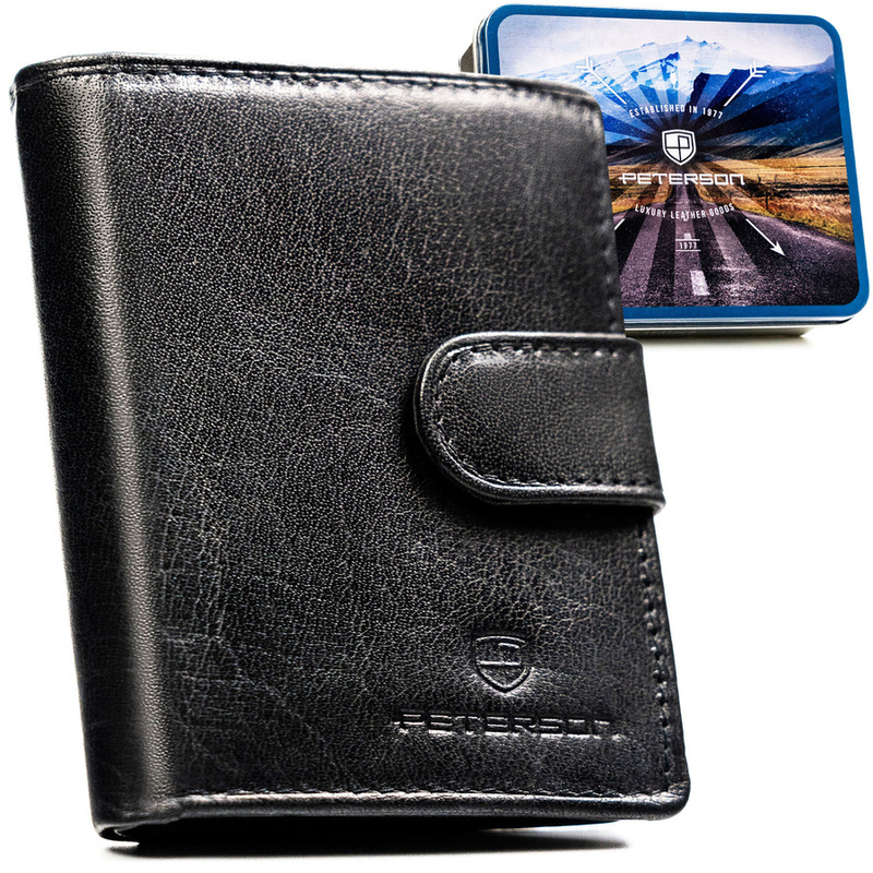 Skórzany męski portfel Peterson PTN RM-12L-BUF