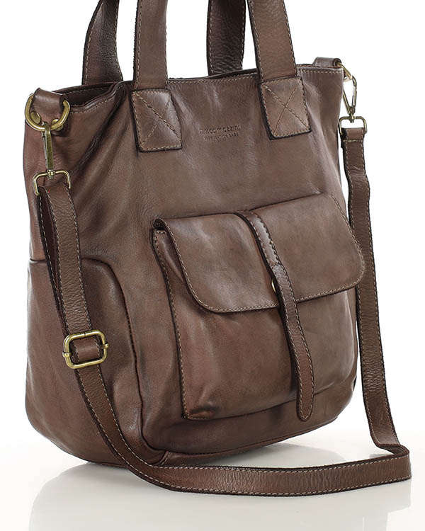 Torebka miejska skórzana w harmonii z naturą - MARCO MAZZINI czekoladowy brąz