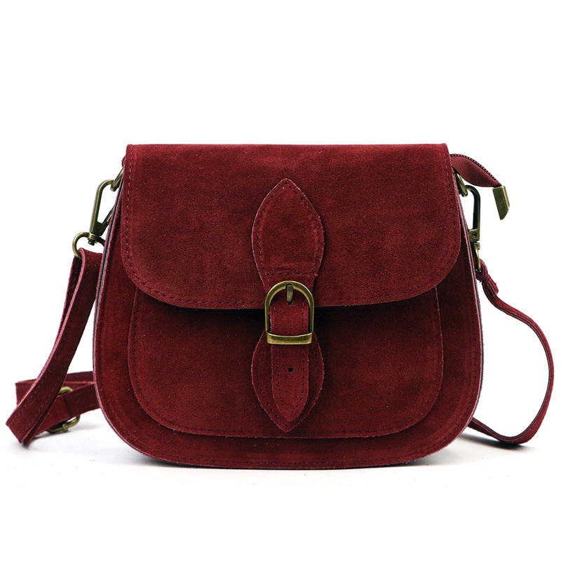 Luka Klasyczna Zamszowa damska listonoszka skórzana przez ramię z kieszenią