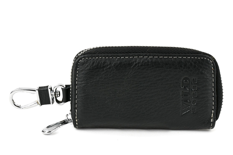 Etui na klucze premium skórzane kluczówka Wild Horse czerń P84