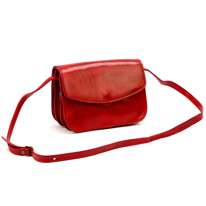 Florence Skórzana listonoszka na ramię 3 komory zamykana klapą elegancka