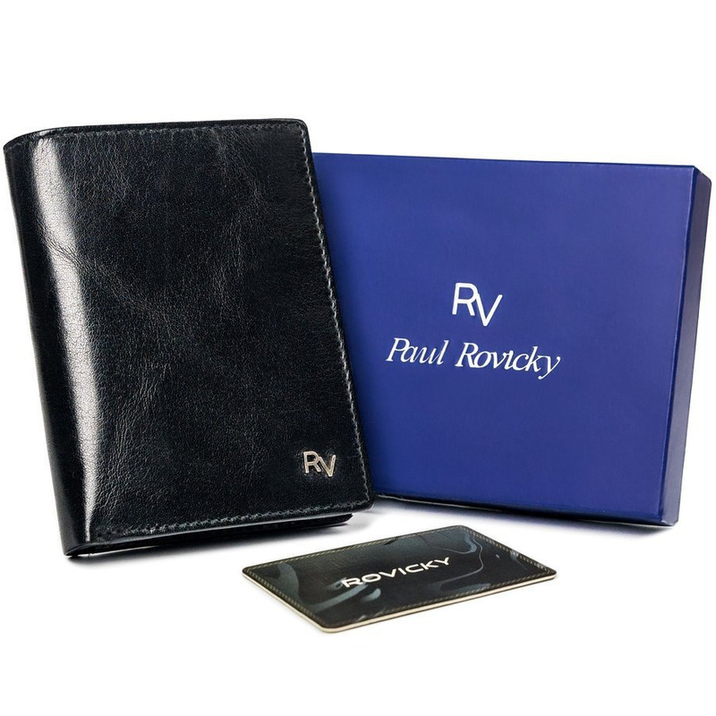 Duży stylowy Skórzany męski portfel Rovicky z RFID