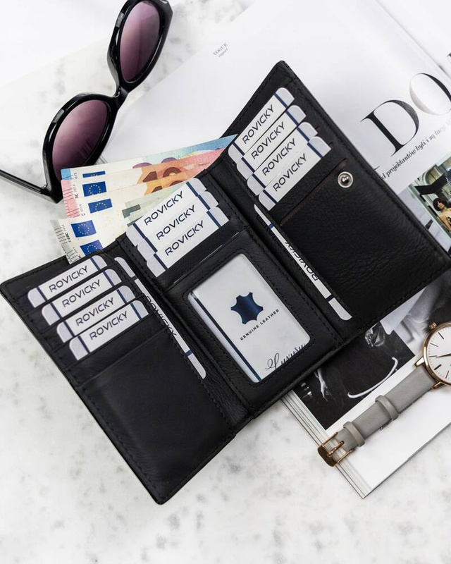 4U Cavaldi Lakierowany Duży portfel damski ze skóry naturalnej portmonetka