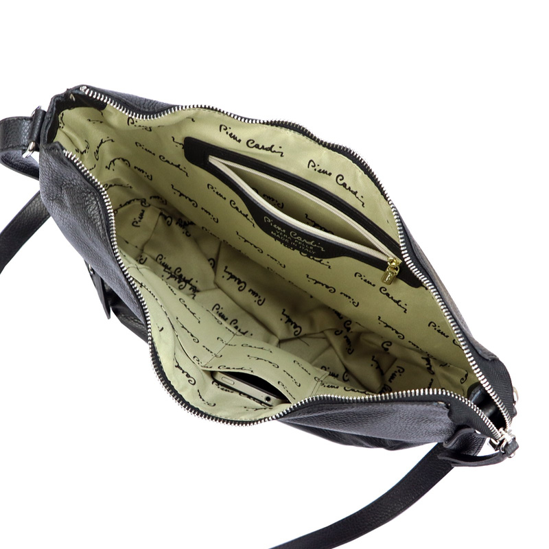 Pierre Cardin damska skórzana listonoszka na ramię torebka z kieszeniami