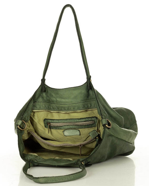 MARCO MAZZINI Torebka skórzana shopper bag ispirato dalla natura brąz