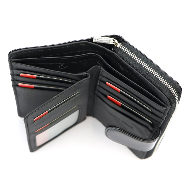 Pierre Cardin damski pionowy duży portfel skórzany podłużna portmonetka