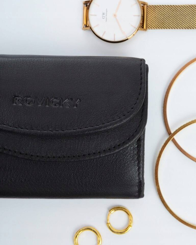 Elegancki skórzany mały portfel damski Rovicky
