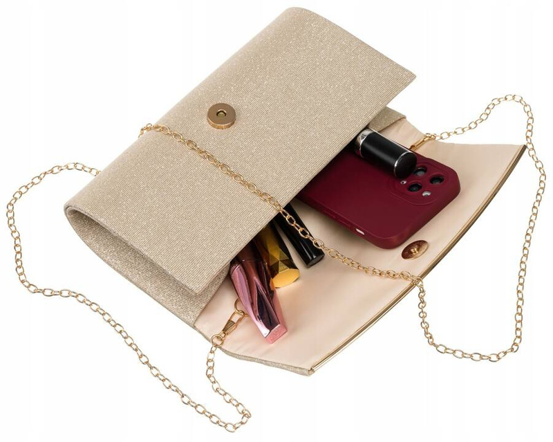 Brokatowa, wieczorowa kopertówka damska - Rovicky