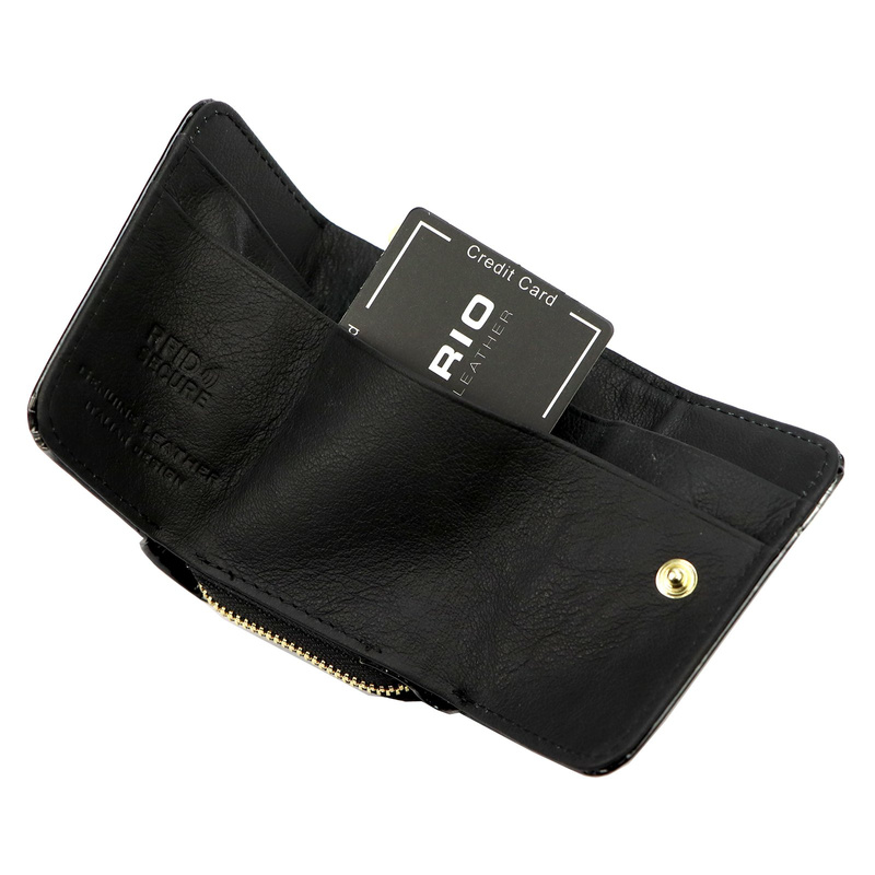 Gregorio mały portfel damski skóra naturalna lakierowana portmonetka motyle