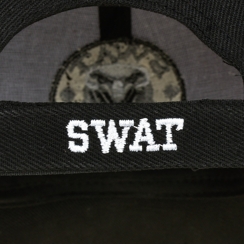 Czarna modna czapka z daszkiem baseballówka SWAT uniwersalna cz-m-61