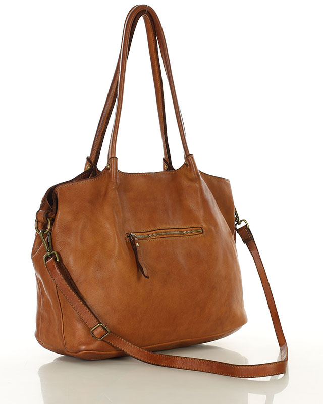 MARCO MAZZINI Torebka skórzana shopper bag ispirato dalla natura brąz