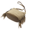 Vera Pelle damska listonoszka skóra naturalna zamszowa torebka z frędzlami
