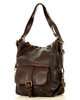 Torba skórzana dla wymagających z opcją plecak old school leather bag - MARCO MAZZINI ciemny brąz caffe