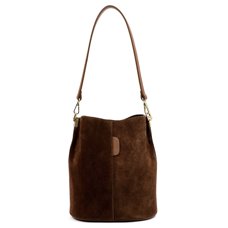 Luka Skórzana Zamszowa damska listonoszka z organizerem torebka przez ramię