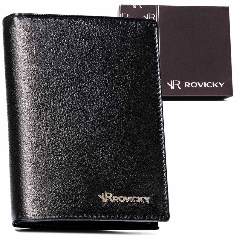 Duży elegancki skórzany męski portfel Rovicky RFID
