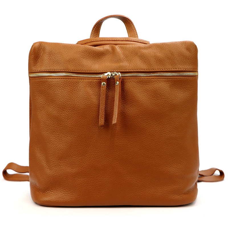 Vera Pelle Damski plecak z prawdziwej skóry duży z kieszeniami miejski