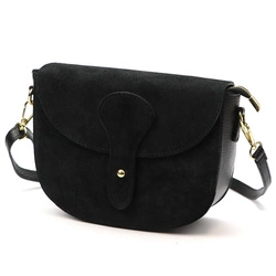 Vera Pelle damska listonoszka skóra zamszowa torebka na ramię z kieszenią