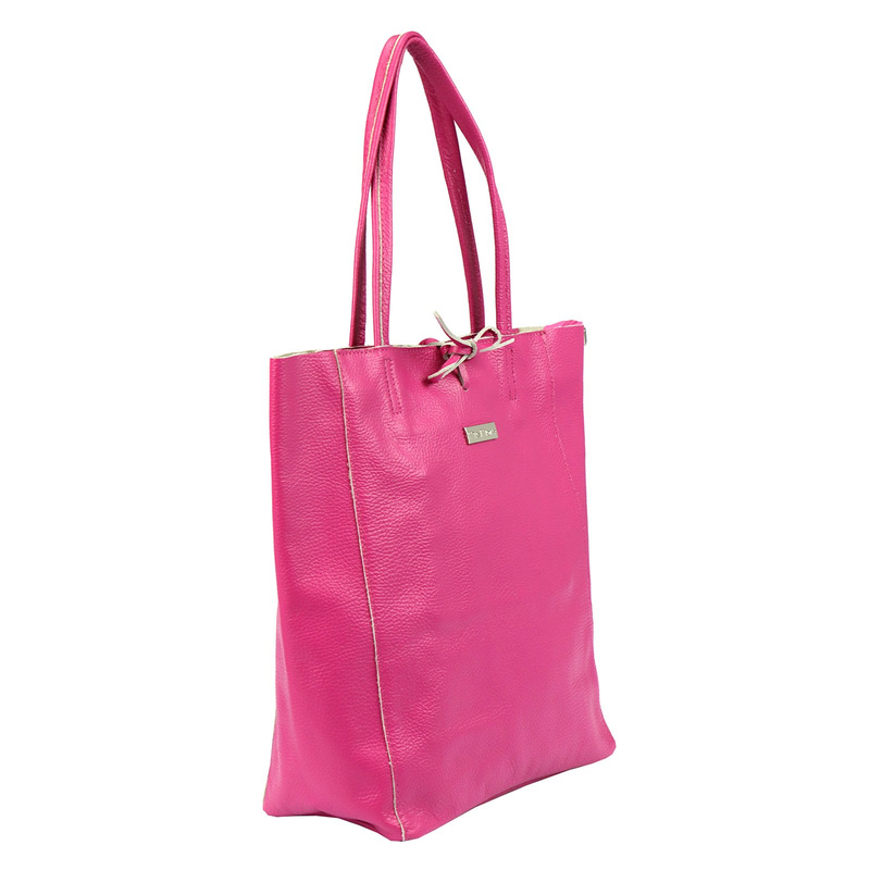 Skórzana damska shopperbag z kieszenią od MiaMore